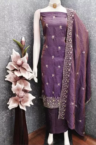 Women Embellished Unstitched Dress Material