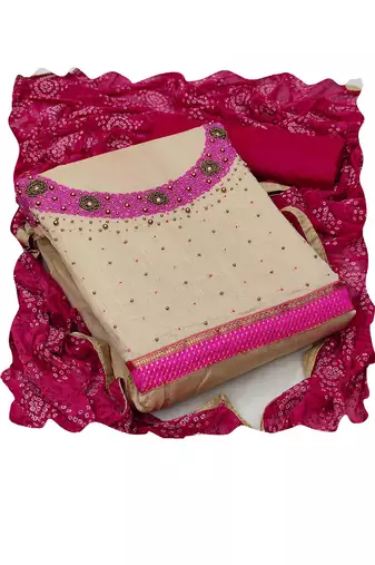 Embellished Unstitched Dress Material