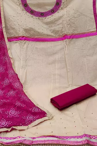 Embellished Unstitched Dress Material