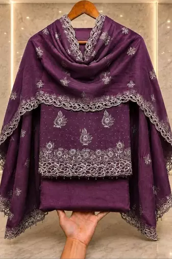 Embellished Unstitched Dress Material