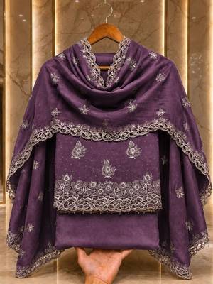 Embellished Unstitched Dress Material 4