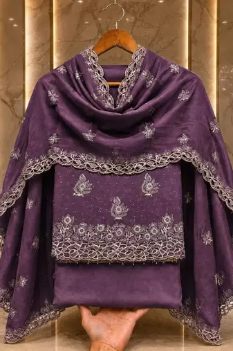 Embellished Unstitched Dress Material
