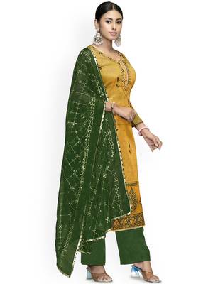 Floral Woven Design Banarasi Jacquard Unstitched Dress Material 3