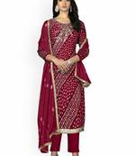 Floral Printed Zari Unstitched Dress Material