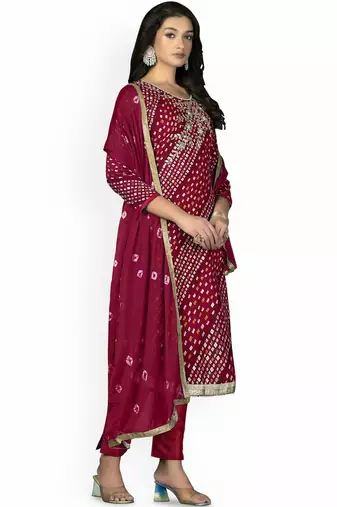 Floral Printed Zari Unstitched Dress Material