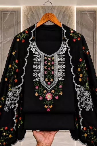 Embellished Unstitched Dress Material