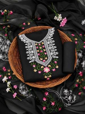 Embellished Unstitched Dress Material 2