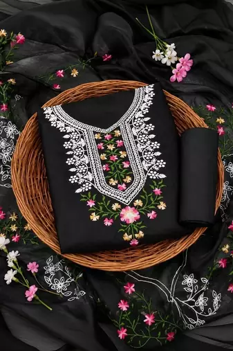 Embellished Unstitched Dress Material