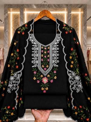 Embellished Unstitched Dress Material 3