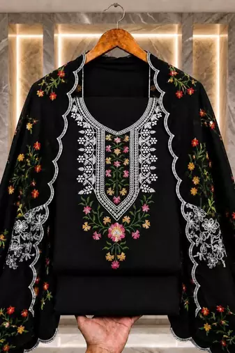 Embellished Unstitched Dress Material