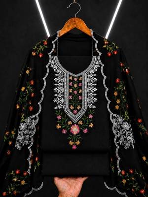 Embellished Unstitched Dress Material 4