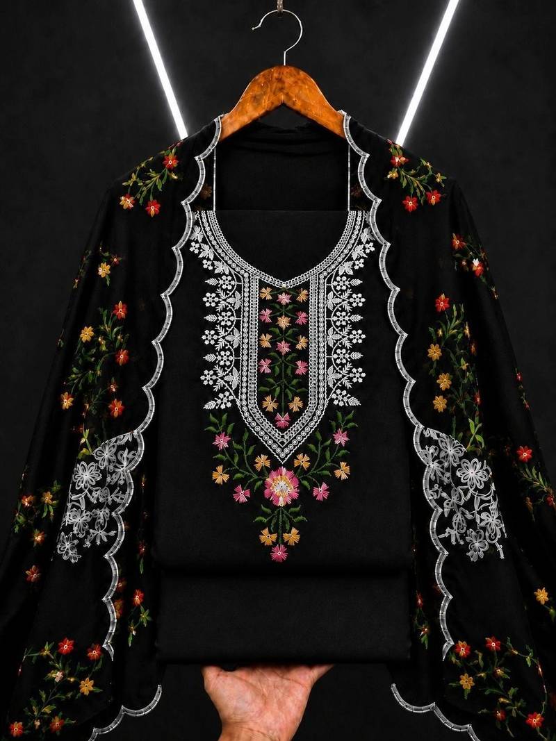 Embellished Unstitched Dress Material