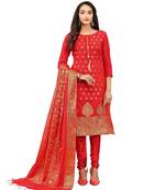 Floral Woven Design Banarasi Jacquard Unstitched Dress Material