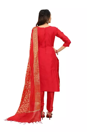 Floral Woven Design Banarasi Jacquard Unstitched Dress Material