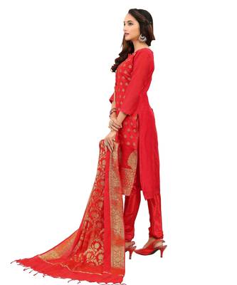 Floral Woven Design Banarasi Jacquard Unstitched Dress Material 4