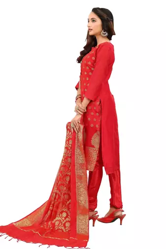 Floral Woven Design Banarasi Jacquard Unstitched Dress Material