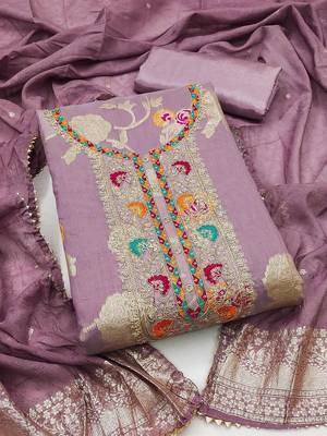 Embroidered Unstitched Kurta Fabric Bottom Fabric and Dupatta 1
