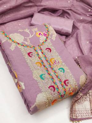 Embroidered Unstitched Kurta Fabric Bottom Fabric and Dupatta 4
