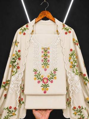 Embellished Unstitched Dress Material 2