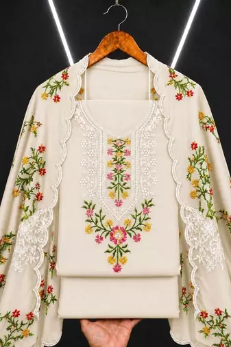 Embellished Unstitched Dress Material
