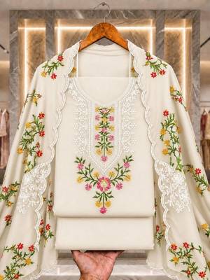 Embellished Unstitched Dress Material 3