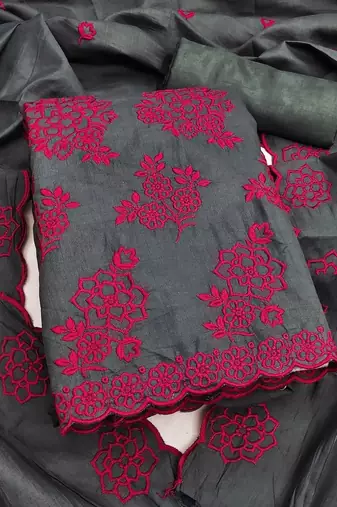 Embroidered Unstitched Dress Material