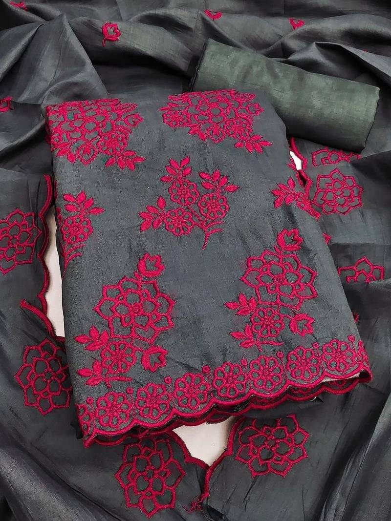 Embroidered Unstitched Dress Material