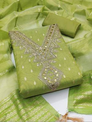 Embroidered Unstitched Dress Material 2