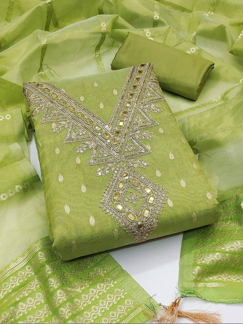 Embroidered Unstitched Dress Material