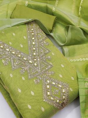 Embroidered Unstitched Dress Material 3
