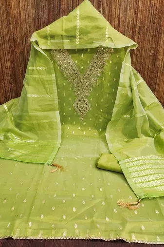 Embroidered Unstitched Dress Material