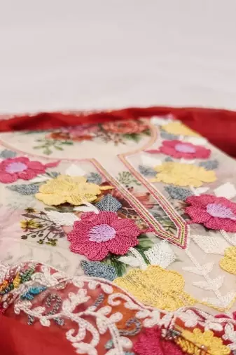 Embellished Unstitched Dress Material