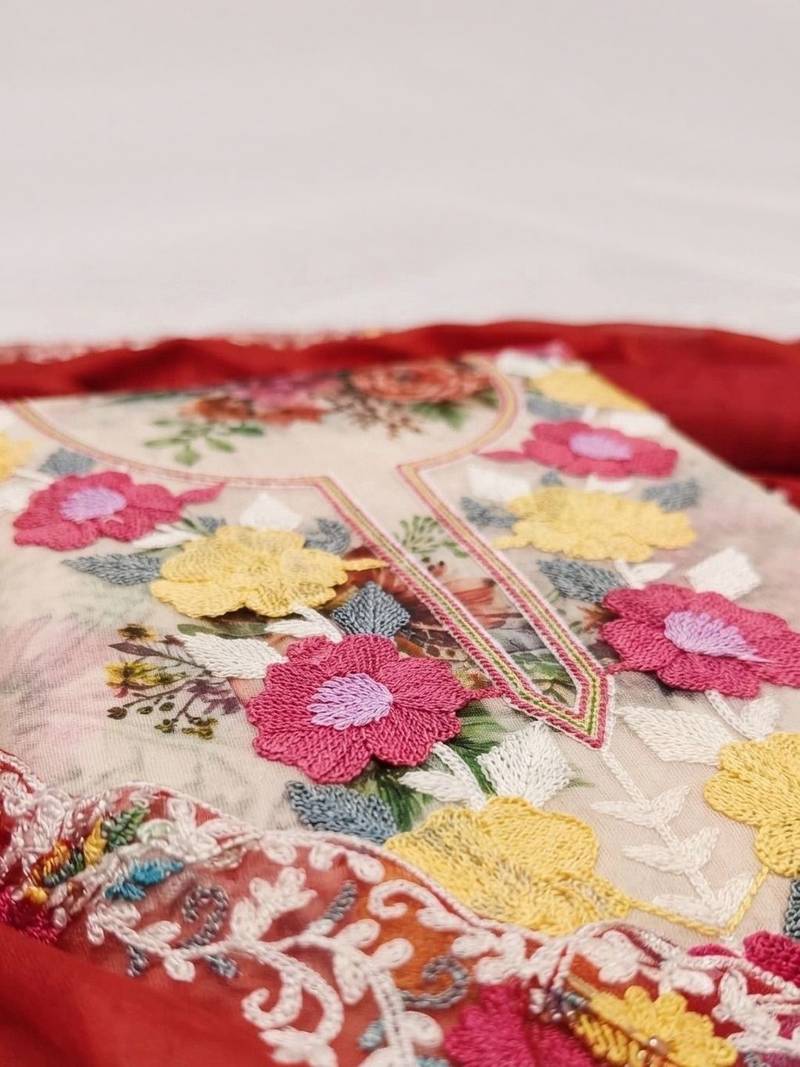 Embellished Unstitched Dress Material