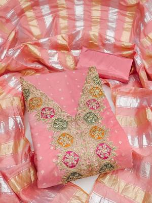 Embroidered Unstitched Dress Material 1