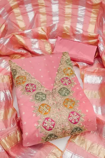 Embroidered Unstitched Dress Material