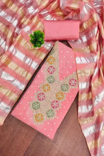 Embroidered Unstitched Dress Material