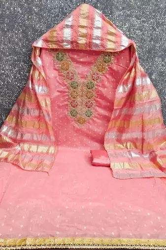 Embroidered Unstitched Dress Material