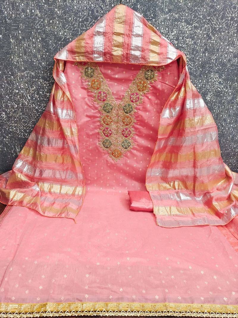 Embroidered Unstitched Dress Material
