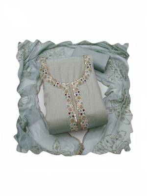 Embellished Unstitched Dress Material 4