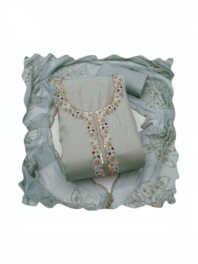 Embellished Unstitched Dress Material