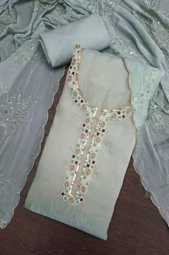 Embellished Unstitched Dress Material
