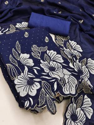 Embroidered Unstitched Dress Material 3