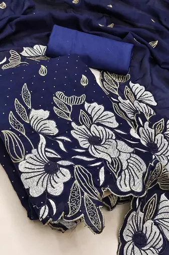 Embroidered Unstitched Dress Material