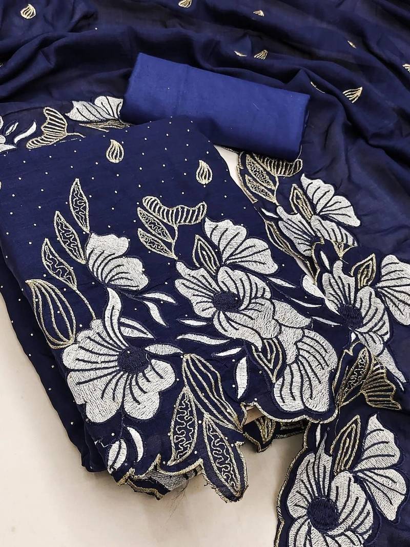 Embroidered Unstitched Dress Material
