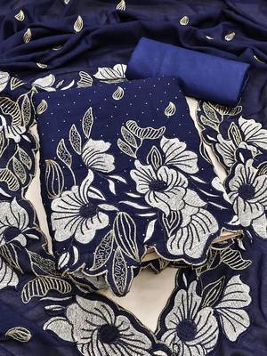 Embroidered Unstitched Dress Material 4