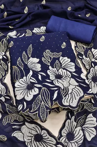Embroidered Unstitched Dress Material