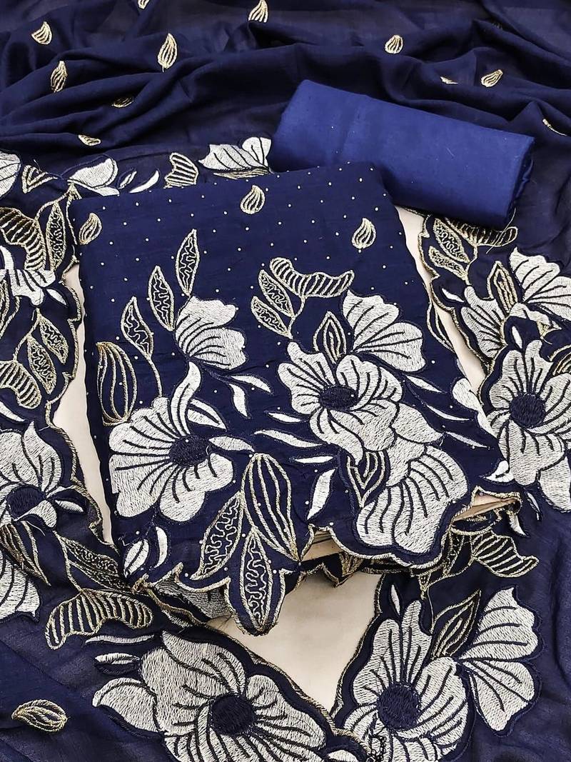 Embroidered Unstitched Dress Material