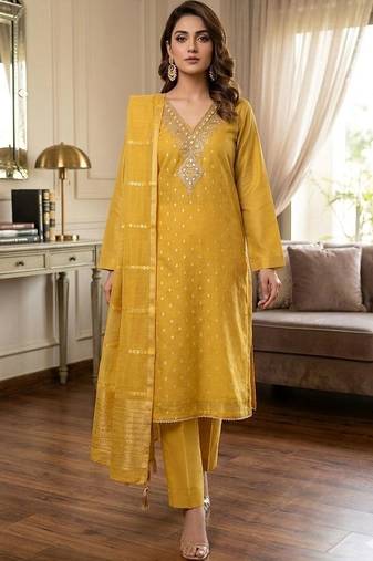 Semi-Stitched Dress Material