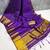 Women's violet & golden zari woven kanjivaram style silk blend saree with blouse piece