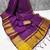 Women's wine & golden zari woven kanjivaram style silk blend saree with blouse piece